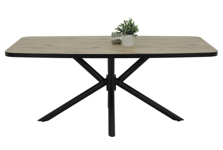Esstisch Jana Oak Nachbildung schwarz B/H/T: ca. 180x76x100 cm