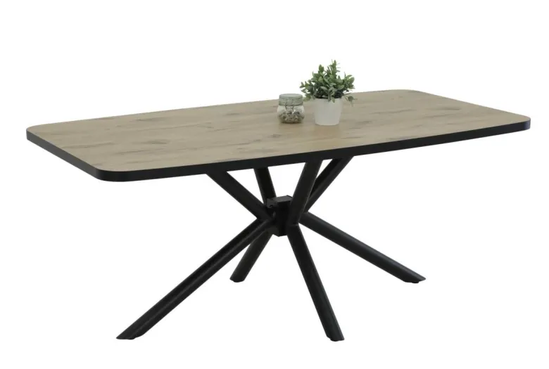 Esstisch Jana Oak Nachbildung schwarz B/H/T: ca. 180x76x100 cm