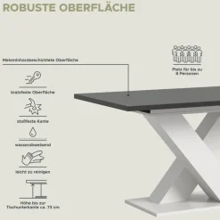 Esstisch MOTION grau B/H/T: ca. 150x76x90 cm