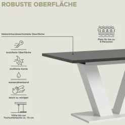 Esstisch MOTION grau B/H/T: ca. 150x76x90 cm
