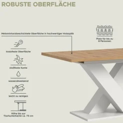 Esstisch MOTION weiß Artisan Nachbildung B/H/T: ca. 150x76x90 cm