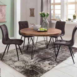 Esstisch natur schwarz matt H/D: ca. 78x120 cm