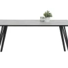 Esstisch Oksana Beton Optik schwarz pulverbeschichtet B/H/T: ca. 160x76x90 cm