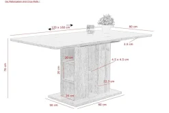 Esstisch Steffi T Eiche San-Remo hell Nachbildung B/H/T: ca. 120x76x80 cm
