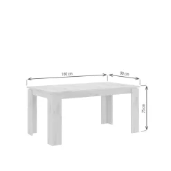 Esstisch Titan Eiche Nox Oak Nachbildung B/H/L: ca. 90x76x200 cm
