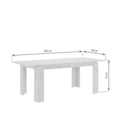 Esstisch Titan Eiche Nox Oak Nachbildung B/H/L: ca. 90x76x200 cm