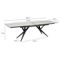 Esstisch weiß Marmor Optik B/H/T: ca. 180x76x95 cm