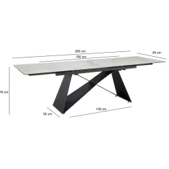 Esstisch weiß Marmor Optik B/H/T: ca. 180x76x95 cm