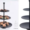 Excellent Houseware Etagere schwarz Metall H/D: ca. 36,5x25 cm