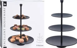 Excellent Houseware Etagere schwarz Metall H/D: ca. 36,5x25 cm