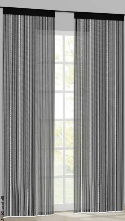 Fadenvorhang Perle schwarz B/L: ca. 90x245 cm