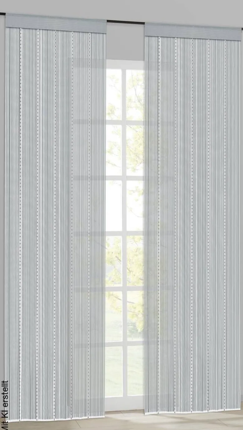 Fadenvorhang Perle silber B/L: ca. 90x245 cm