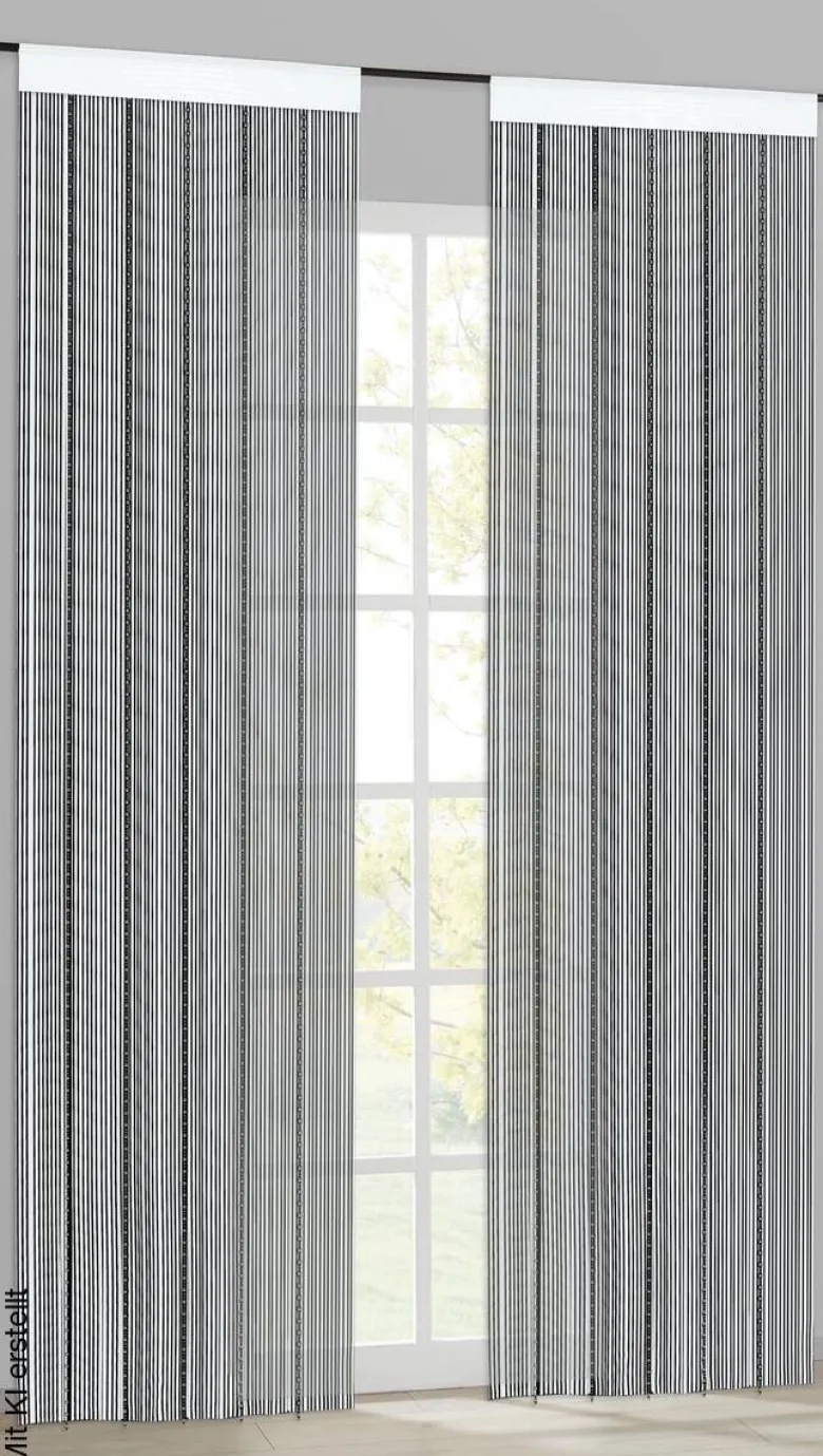 Fadenvorhang Perle weiß B/L: ca. 90x245 cm