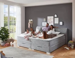 Familienboxbett Korfu silber Liegefläche B/L: ca. 240x200 cm