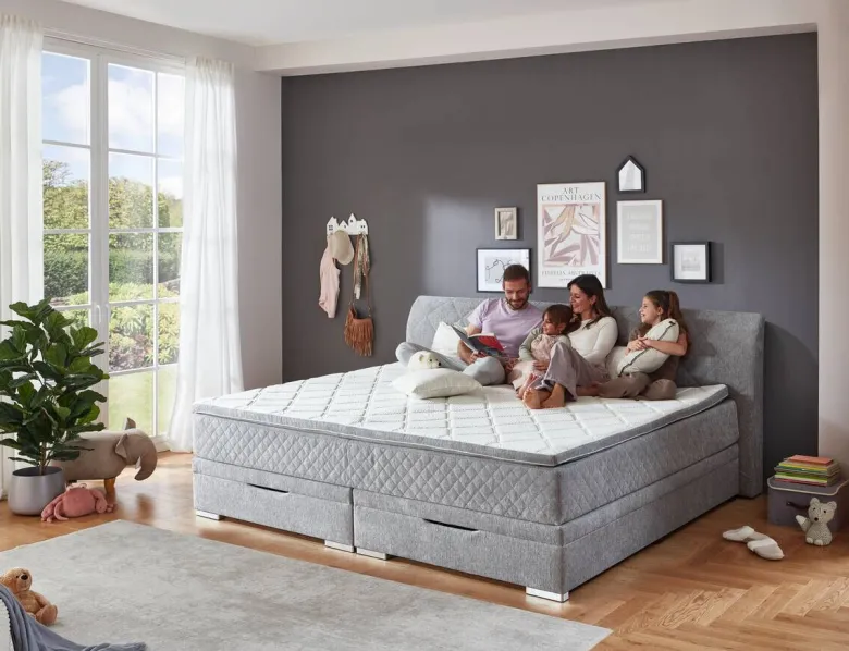 Familienboxbett Korfu silber Liegefläche B/L: ca. 240x200 cm