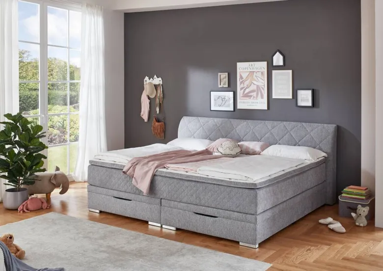 Familienboxbett Korfu silber Liegefläche B/L: ca. 240x200 cm