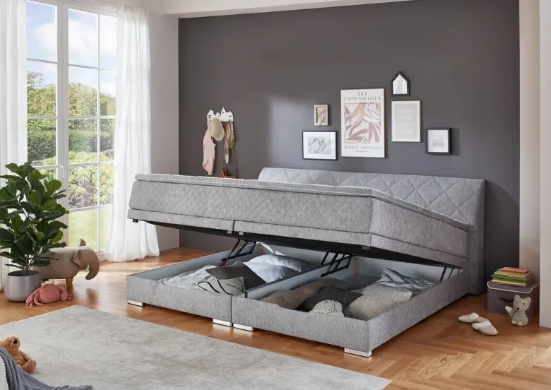 Familienboxbett Korfu silber Liegefläche B/L: ca. 240x200 cm