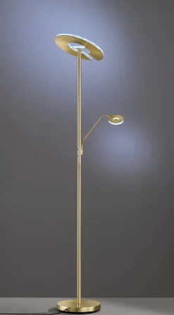 Fischer & Honsel Stehlampe 40316 messing weiß Glas Metall B/H/T: ca. 35x180x50 cm 1 Brennstellen