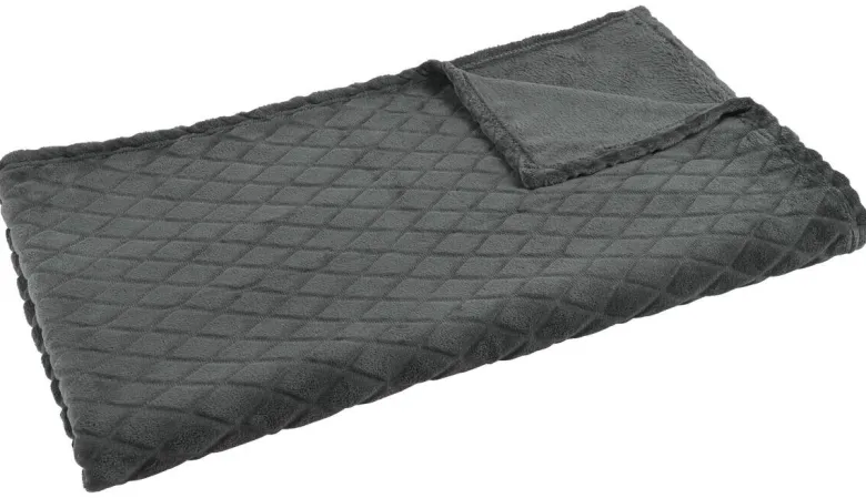 Flanelldecke anthrazit Polyester B/L: ca. 140x180 cm