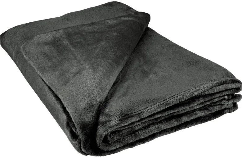Flanelldecke anthrazit Polyester B/L: ca. 140x200 cm