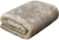 Flanelldecke beige Polyester B/L: ca. 140x200 cm