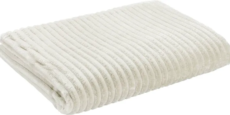 Flanelldecke Cord offwhite Polyester B/L: ca. 140x200 cm