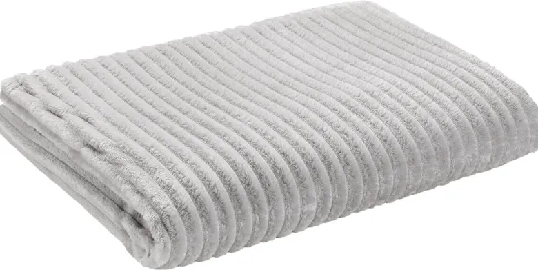 Flanelldecke Cord silber Polyester B/L: ca. 140x200 cm
