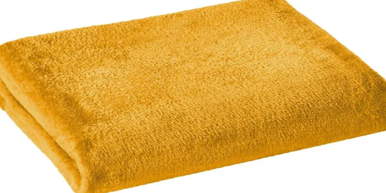 Flanelldecke curry Polyester B/L: ca. 140x200 cm