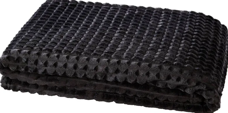 Flanelldecke Flanell schwarz Polyester B/L: ca. 140x190 cm