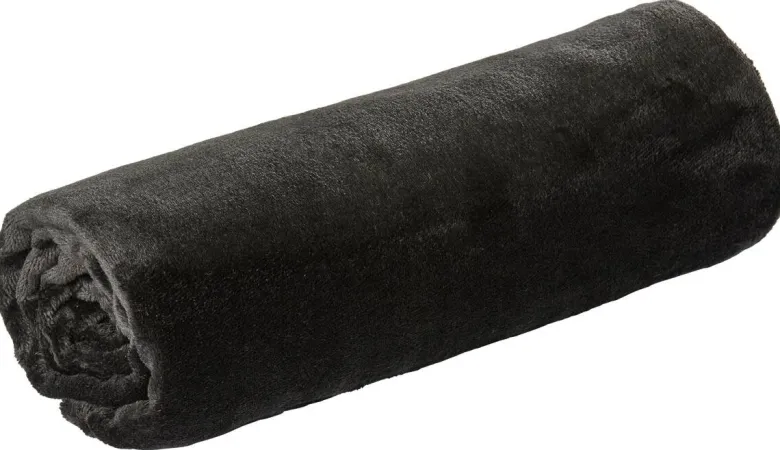 Flanelldecke schwarz Polyester B/L: ca. 130x160 cm