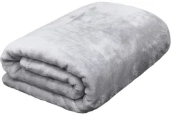 Flanelldecke silber Polyester B/L: ca. 140x200 cm