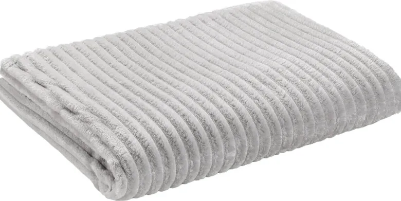 Flanelldecke silber Polyester B/L: ca. 140x180 cm
