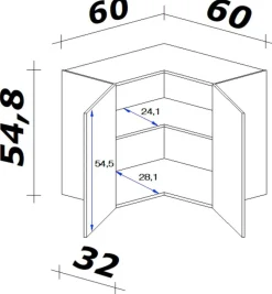 Flex-Well Eckhängeschrank Wito weiß B/H/T: ca. 60x54,8x32 cm
