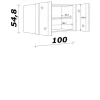 Flex-Well Glashängeschrank Wito weiß B/H/T: ca. 100x54,8x32 cm