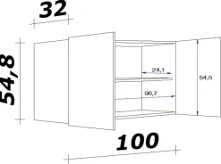 Flex-Well Hängeschrank Cara grün B/H/T: ca. 100x54,8x32 cm