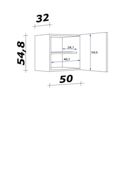 Flex-Well Hängeschrank Lucca weiß matt B/H/T: ca. 50x54,8x32 cm