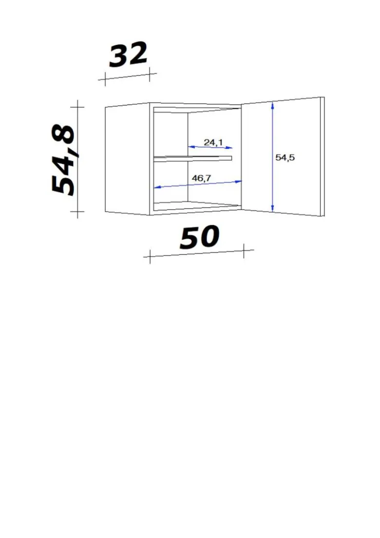 Flex-Well Hängeschrank Lucca weiß matt B/H/T: ca. 50x54,8x32 cm