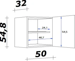 Flex-Well Hängeschrank Lucca weiß matt B/H/T: ca. 50x54,8x32 cm