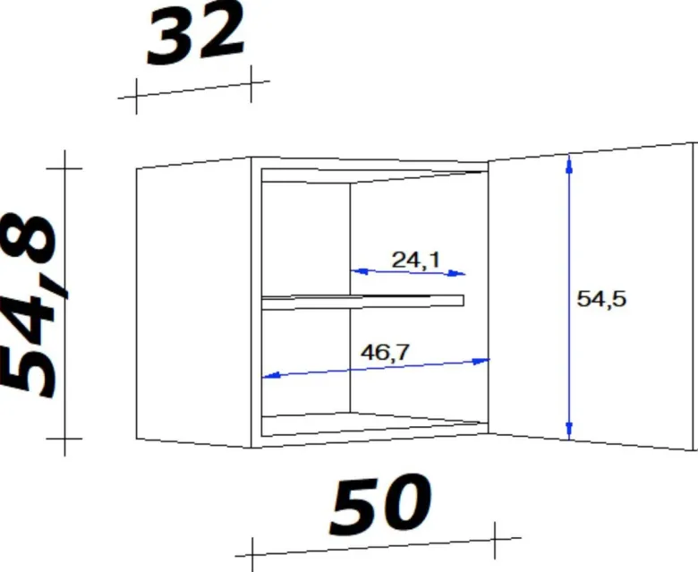 Flex-Well Hängeschrank Lucca weiß matt B/H/T: ca. 50x54,8x32 cm