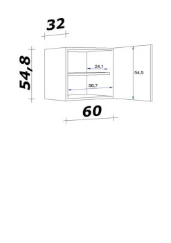 Flex-Well Hängeschrank Wito weiß B/H/T: ca. 60x54,8x32 cm