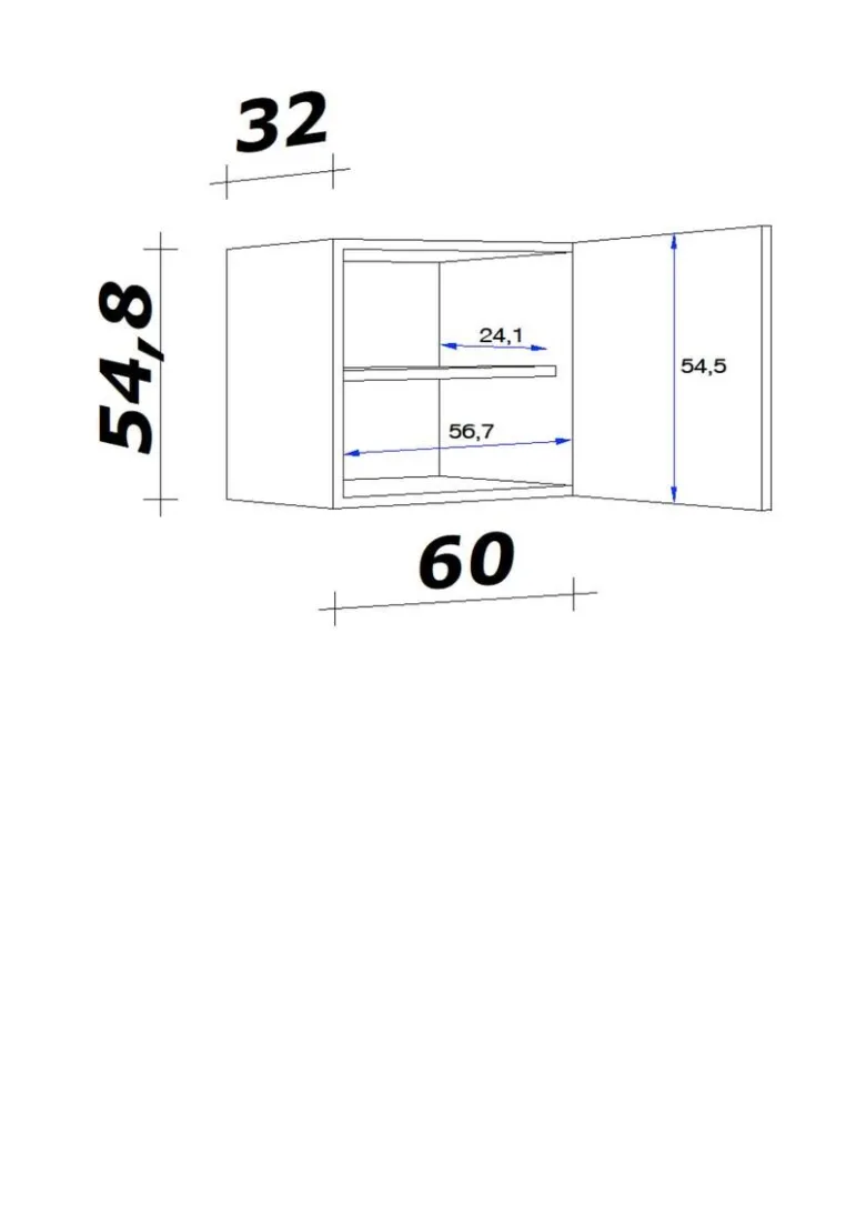 Flex-Well Hängeschrank Wito weiß B/H/T: ca. 60x54,8x32 cm