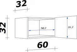 Flex-Well Hängeschrank Wito weiß B/H/T: ca. 60x32x32 cm