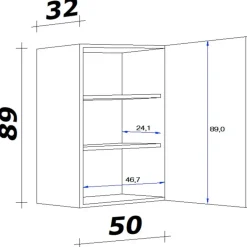 Flex-Well Hängeschrank Wito weiß B/H/T: ca. 50x89x32 cm