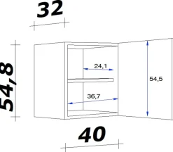 Flex-Well Hängeschrank Wito weiß B/H/T: ca. 40x54,8x32 cm