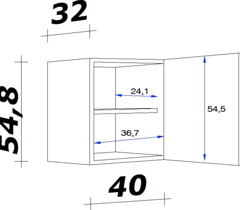 Flex-Well Hängeschrank Wito weiß B/H/T: ca. 40x54,8x32 cm