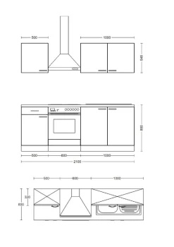 Flex-Well Küchenblock Morena Basalt matt B/H/T: ca. 210x200x60 cm