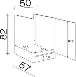 Flex-Well Spülenschrank Cara grün B/H/T: ca. 50x82x57 cm