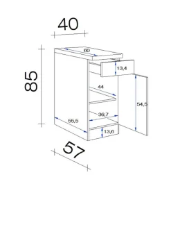 Flex-Well Unterschrank Wito weiß B/H/T: ca. 40x85x60 cm