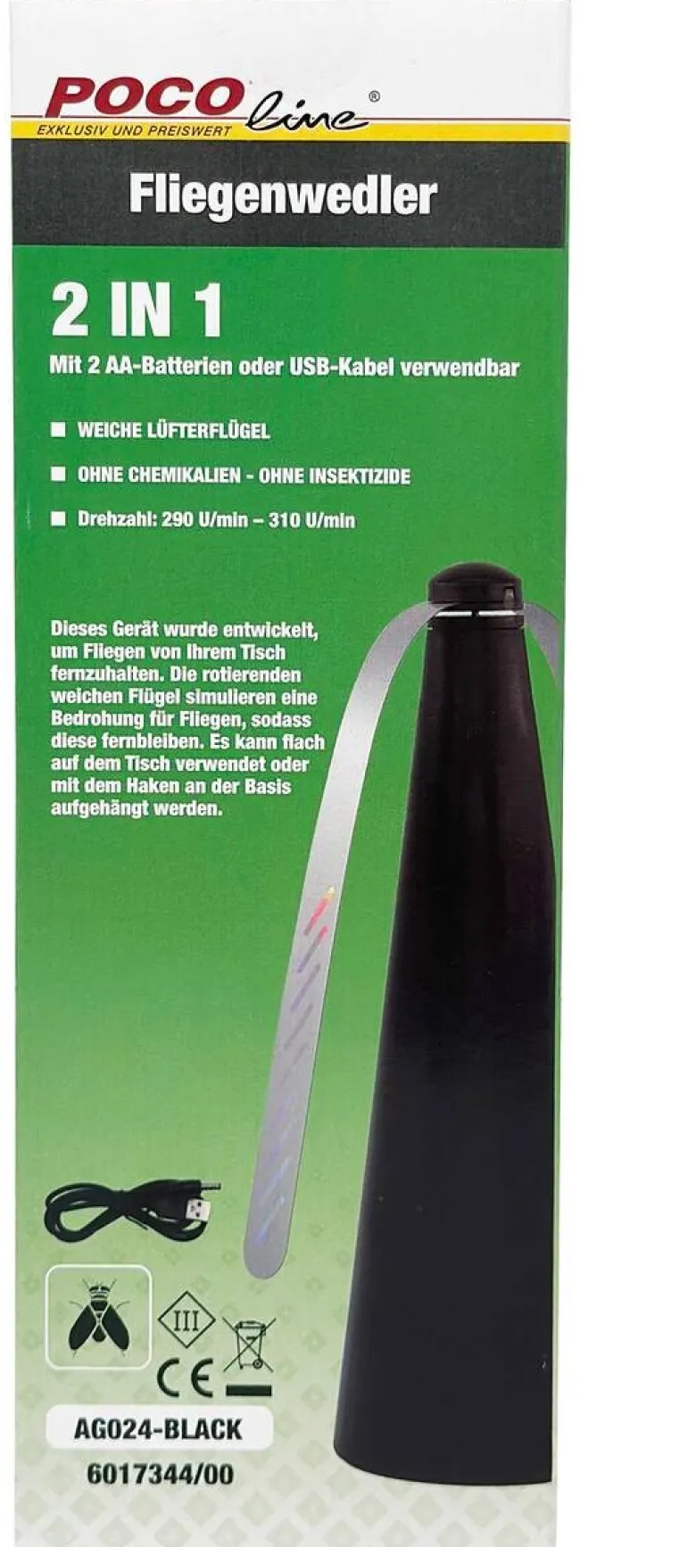 Fliegenwedler schwarz H: ca. 24 cm