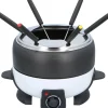 Fondue-Set weiß Alu Edelstahl